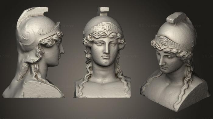 Бюсты и головы античные и исторические (Бюст Афины, BUSTA_0597) 3D модель для ЧПУ станка
